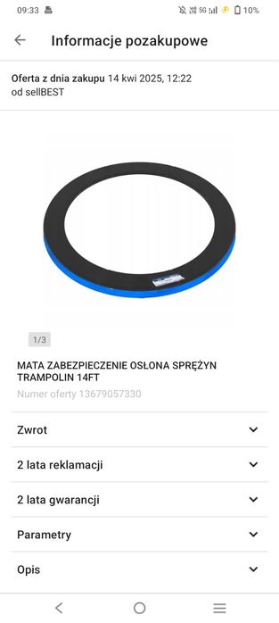 Mata zabezpieczenie sprężyn osłona 14 FT