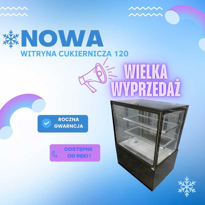 Witryna cukiernicza - 120 cm CZARNA NOWA! GWARANCJA! OD RĘKI!