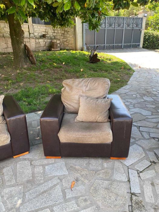 Vendo conjunto sofás em pele