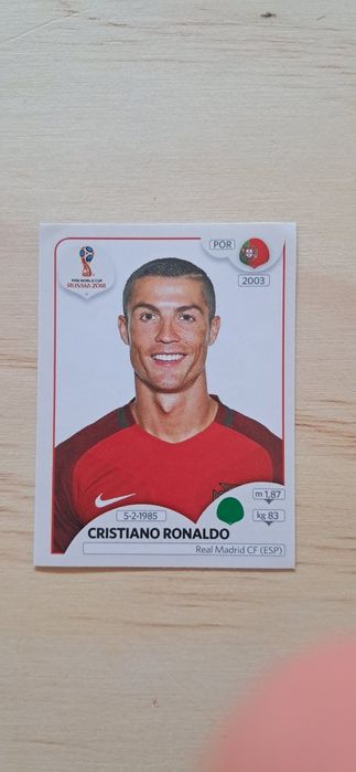 Cromo futebol de Cristiano Ronaldo(Mundial 2018)da Panini