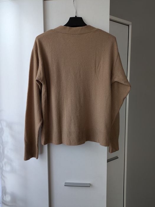 Karmelowy sweterek zapinany wełna kaszmir Marella 38/40 M/L