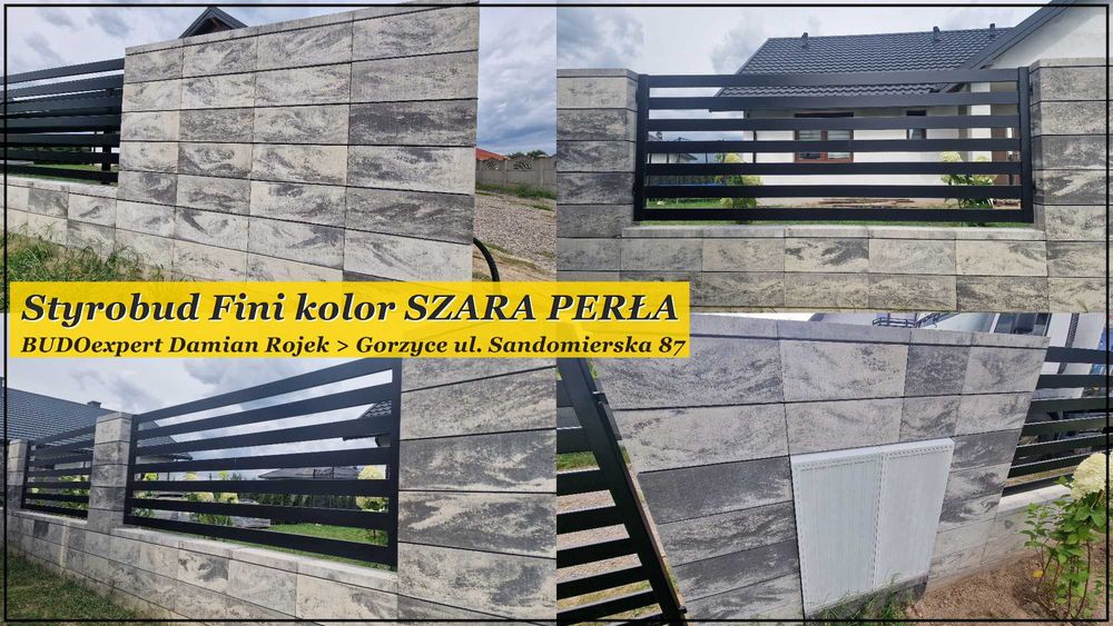 Nowoczesne ogrodzenie modułowe STYROBUD FINI nowy kolor SZARA PERŁA