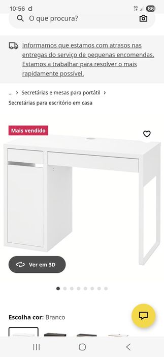 Secretária criança branca