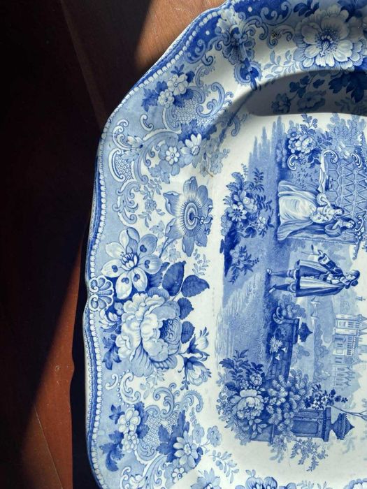 Grande travessa Davenport sec.XIX com 48 x 38 cm