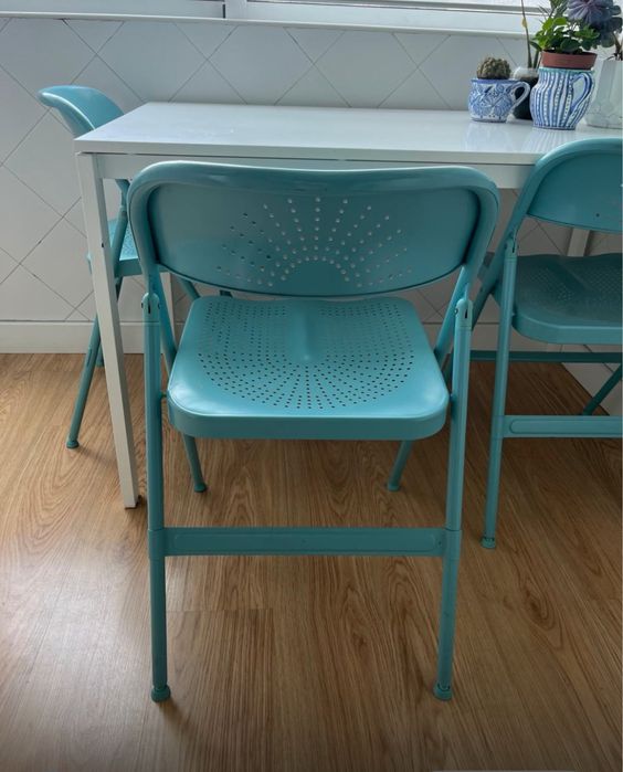 5 Cadeiras verde água IKEA em optimo estado