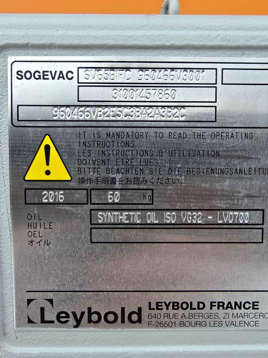 Pompa Próżniowa Olejowa Leybold Sogevac SV65 CNC Busch NOWA