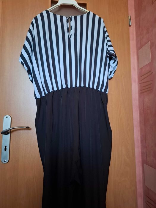 Kombinezon czarny jak nowy góra w paski szerokie nogawki Shein 3XL