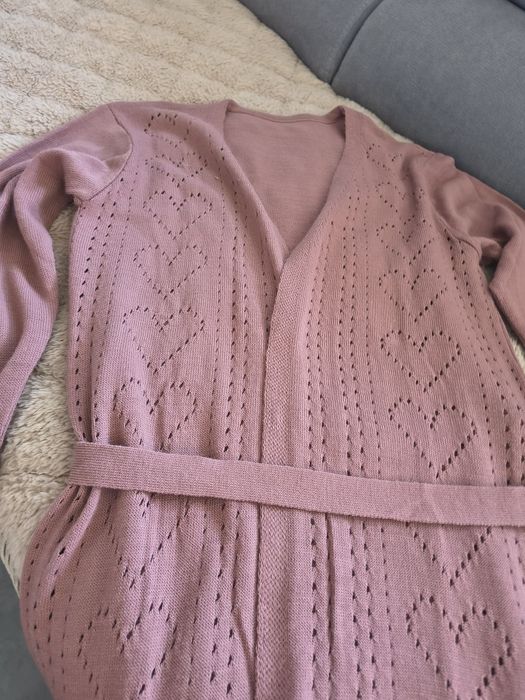 Kardigan  bez zapinania z paskiemm