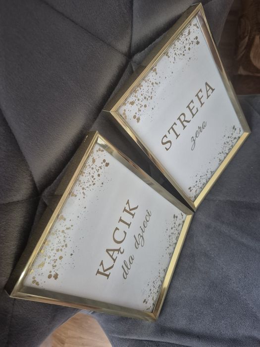 Tabliczki kącik dla dzieci i strefa zero ślub i wesele