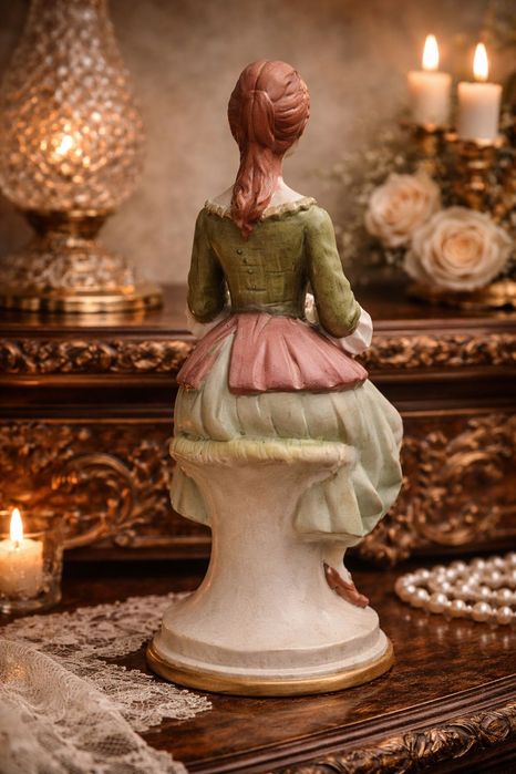 Фарфор Arte Italiana • Дама с книгой • 22 см • Stile Capodimonte