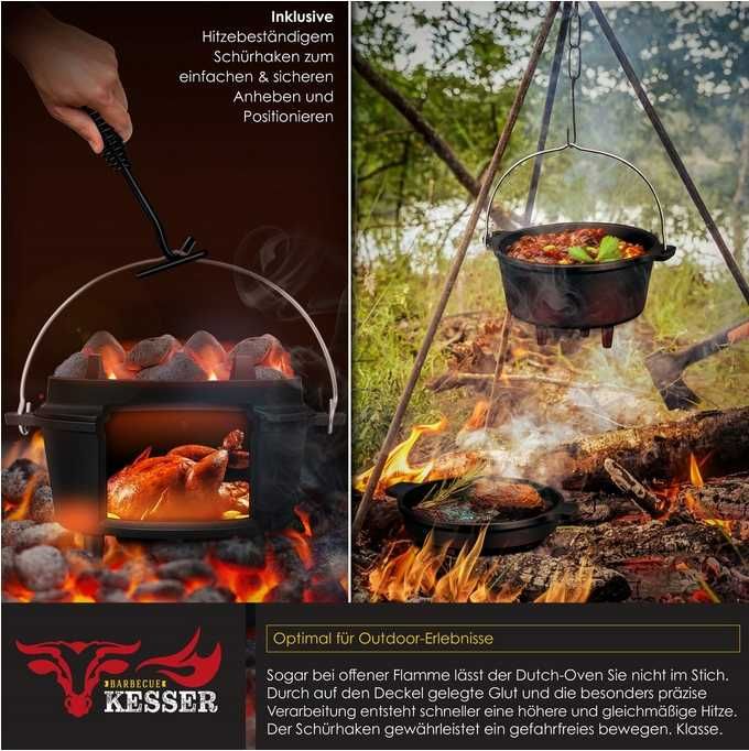 Kociołek stojący KESSER 7,3 l pokrywa uchwyt (266)