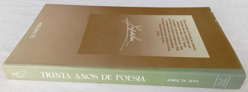 Livro Trinta Anos de Poesia de Jorge de Sena [Portes Inc]