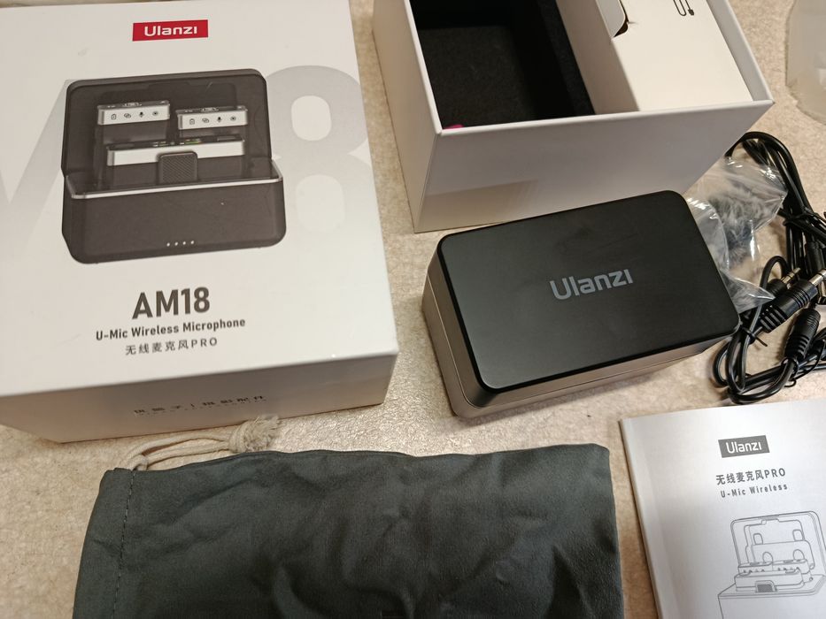 Бездротові мікрофони Ulanzi AM18 Pro. Петлічки мікрофони