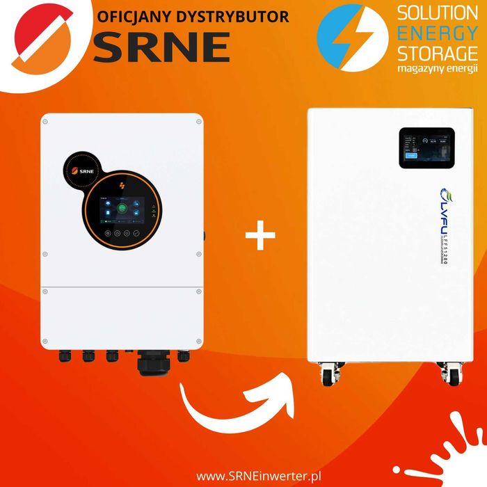 Zestaw Hybrydowy Falownik SRNE 10kW z magazynem LVFU Mobile 15kWh