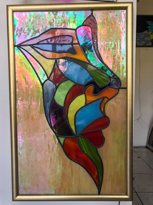Witraż profil AGIR Manufaktura w ramie 61x38cm Tiffany