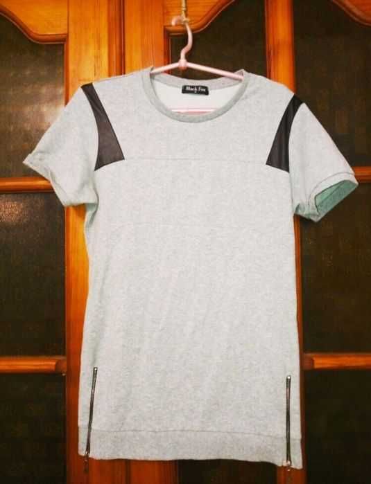 Футболка  женская black fox с кожаными вставками,s/m