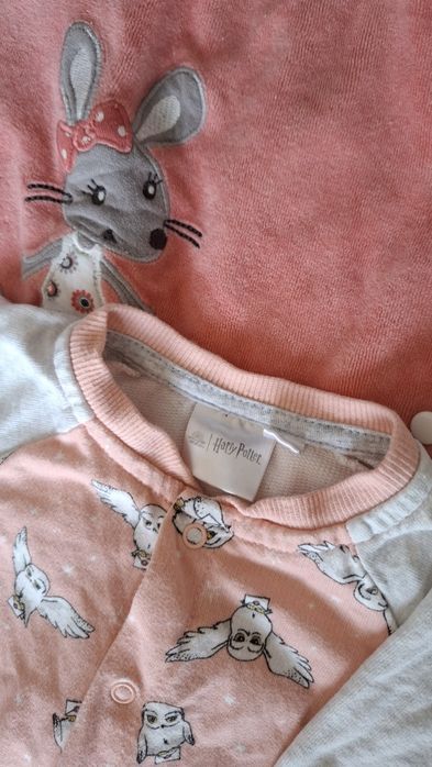 Pajacyki do spania śpiochy zestaw paka ubranek dziewczynka niemowlę 62