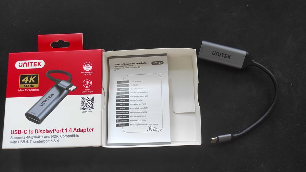 USB-C do DisplayPort 1.4 Adapter Unitek 4K 144Hz