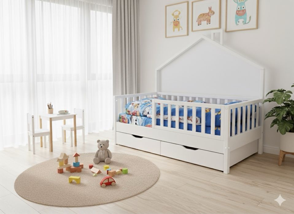 Кровать домик ліжко дитяче підліткове будиночок горище чердак матрац