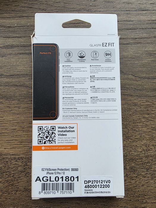 Spiegen ez fit iPhone 12, 1szt szkło hartowane na ekran