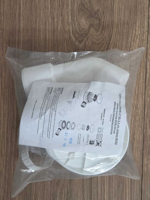 ROCA Syfon ultra płaski 51mm śr 90 z kolanem 40/50 nowy zafoliowany