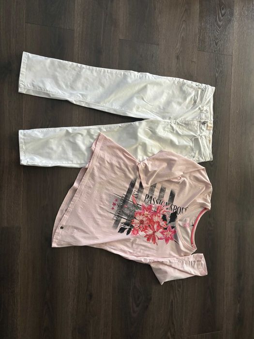 Białe damskie spodnie Guess + bluzka Olsen M 38