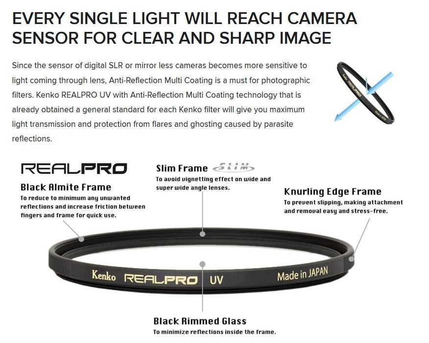 Filtro UV Kenko Tokina RealPRO 72mm