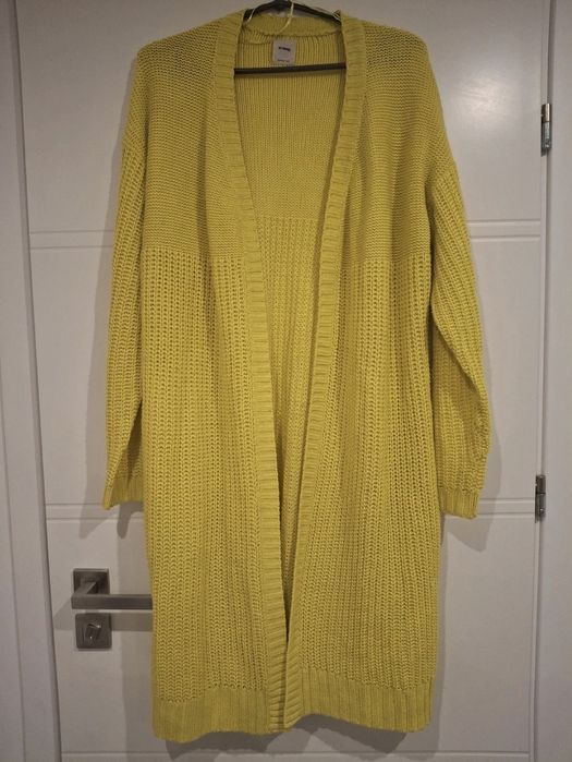 Cytrynowy długi kardigan Sinsay