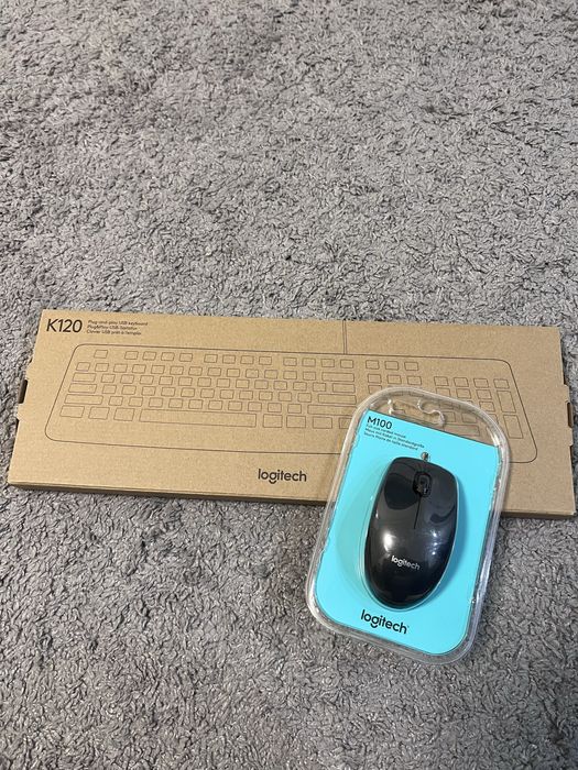 Комплект: клавіатура Logitech K120 та мишка Logitech M100