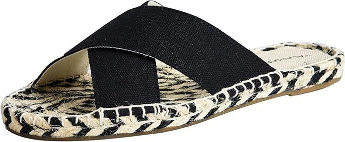 Espadryle damskie TALAMANTRA - płótno, juta - czarne 40