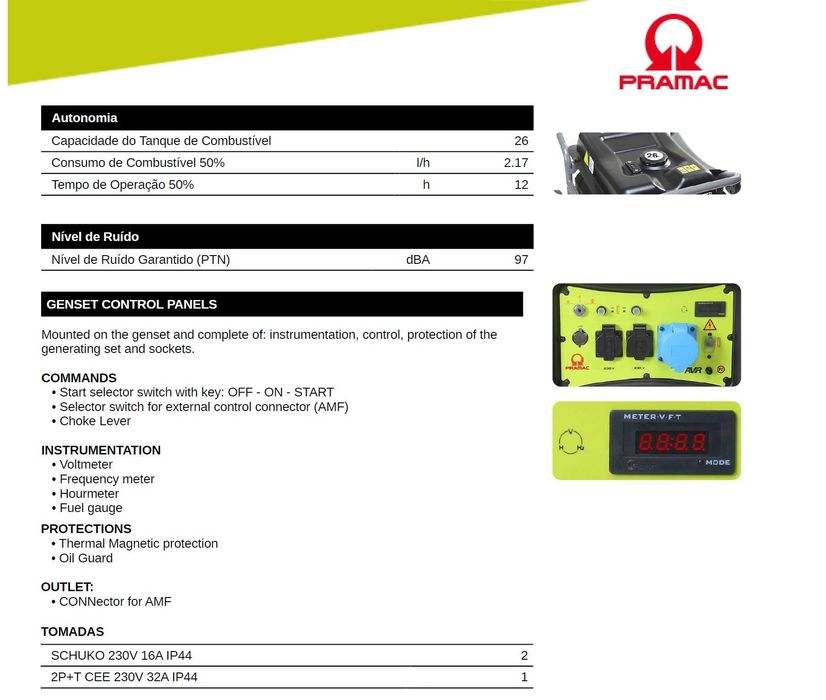 Gerador PRAMAC WX6200 - NOVO