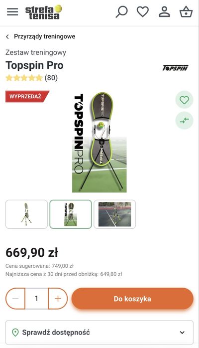 Topspin Pro zestaw treningowy