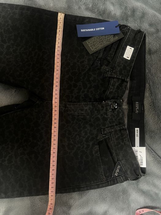 Натуральні джинси лео принт replay new luz cotton