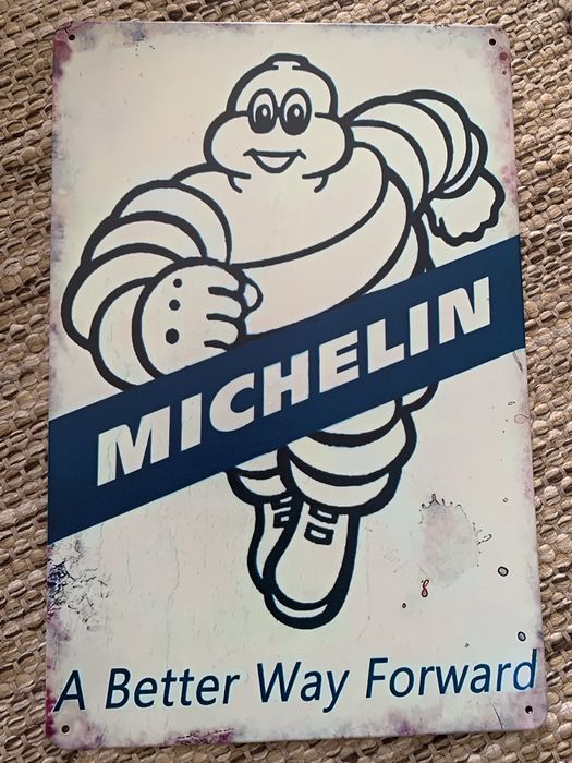 Placa metalica vintage retro Michelin