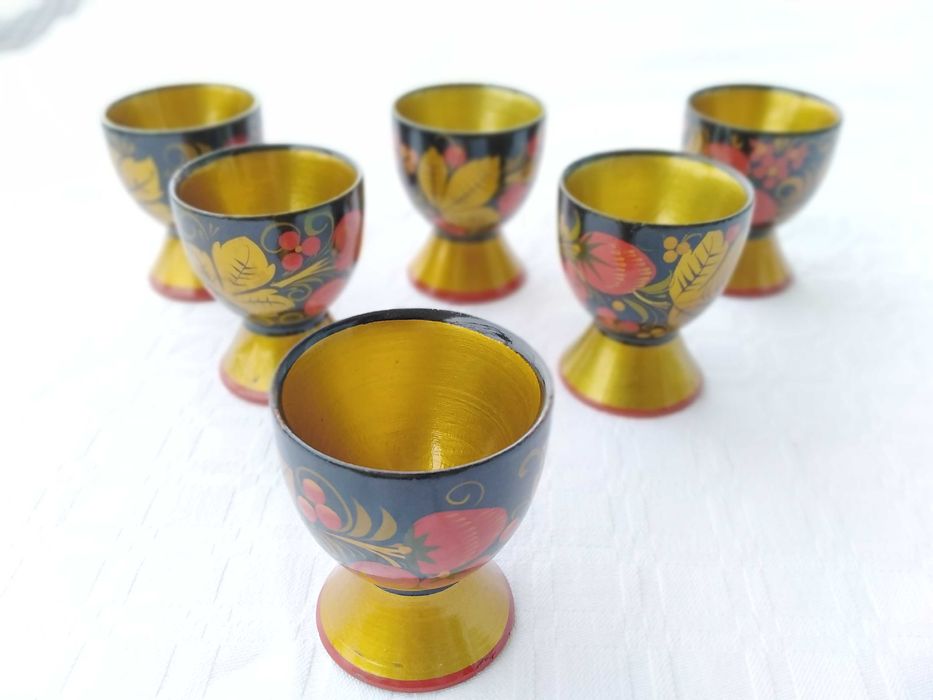 Khokhlomas Artesanato Madeira - 6 Copos
