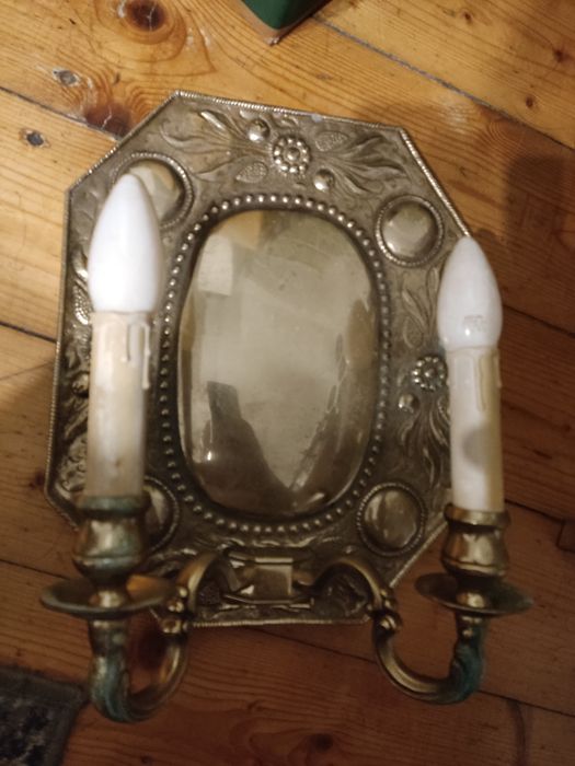Kinkiet lampa w stylu secesyjnym mosiądz vintage antyczny