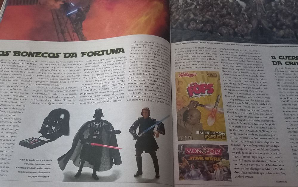 Star Wars guerra das estrelas revistas e conteúdos de 1999 e 2005