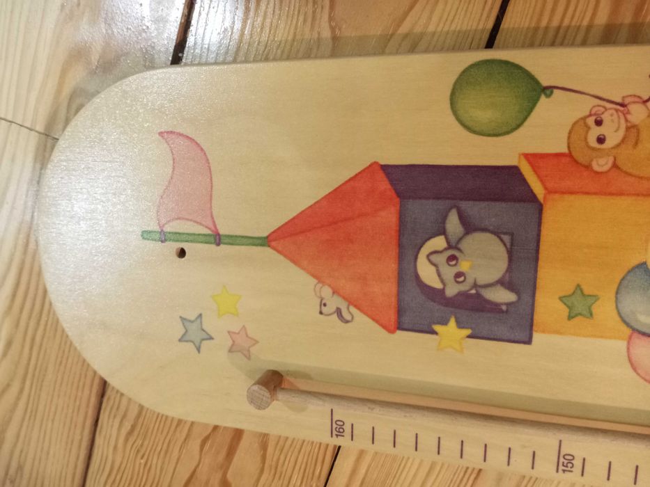 SELECTA Régua de medição de criança em madeira impecável