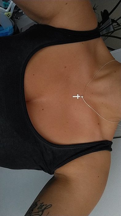 Łańcuszek + minimalistyczny krzyżyk srebro 925