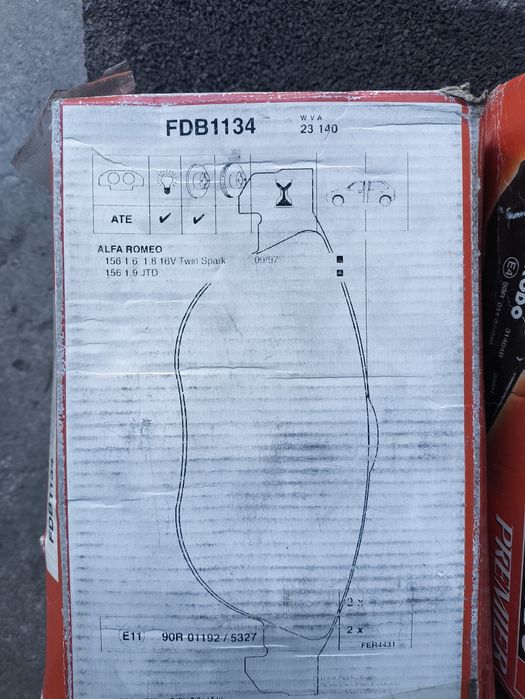 Pastilhas de travão frente Alfa Romeo 156