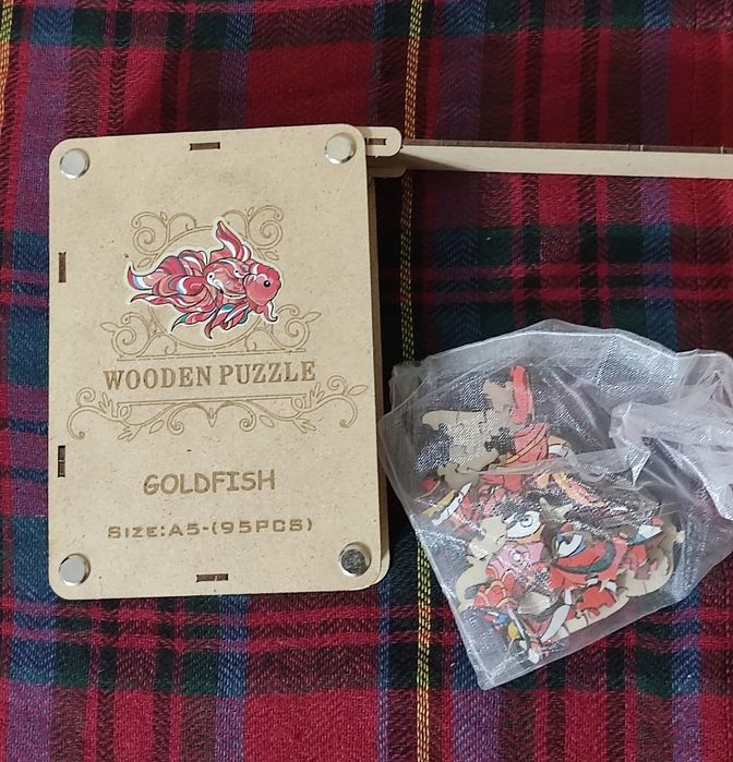 Деревянный яркий пазл •Золотая рыбка• А5, 95 деталей