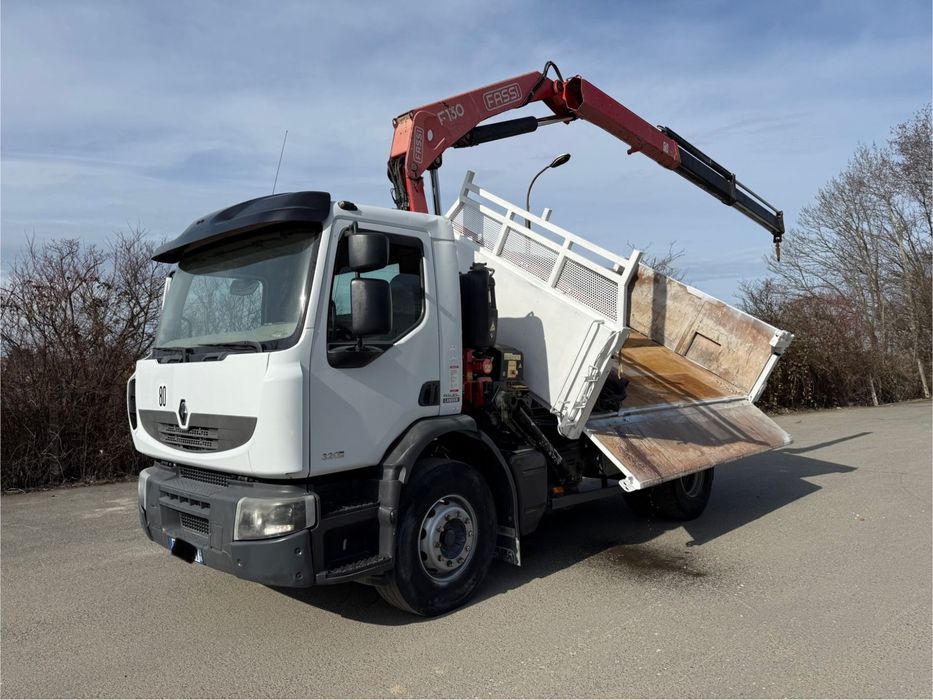 Renault PREMIUM 320 LANDER* HDS FASSI F130A.22* PAKA 4M* BI-BENNE+HYDROBURTA* KLIMA* MANUAL* Z FRANCJI  PREMIUM 320 Lander* HDS FASSI F130A.22* PAKA 4M* BI-BENNE+Hydroburta*