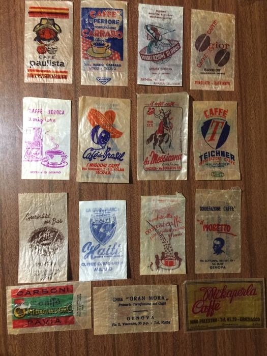 Pacotes açucar marcas café - estrangeiros anos 40, 50, 60