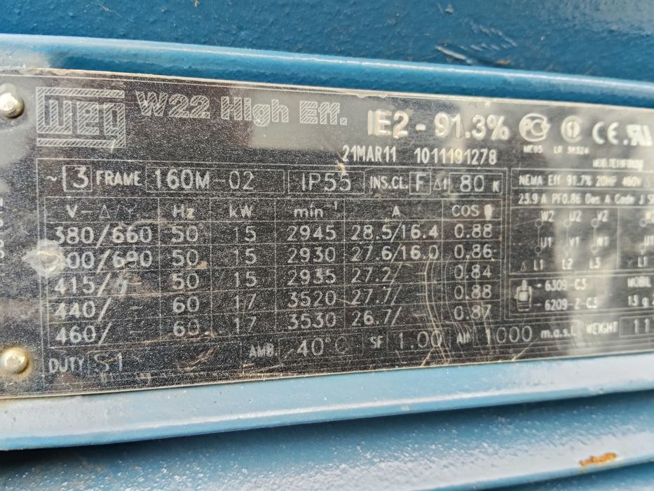 Silnik elektryczny 15kw 2945obr
