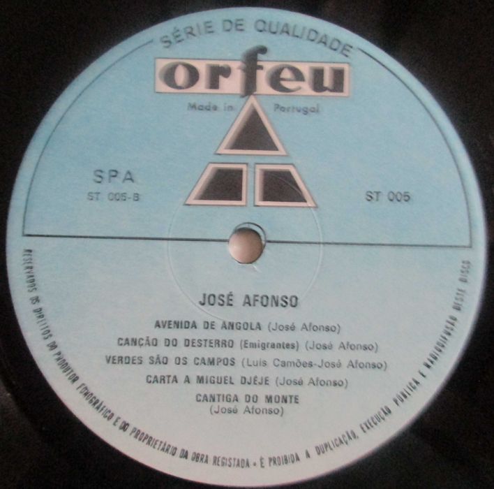 José Afonso	- - - - -		Traz Outro Amigo Também	- - - - -	LP