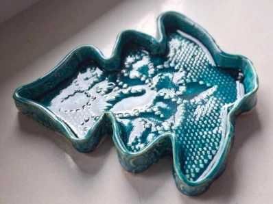 turkusowa miska choinka z ceramiki, handmade, unikat,prezent,dekoracja