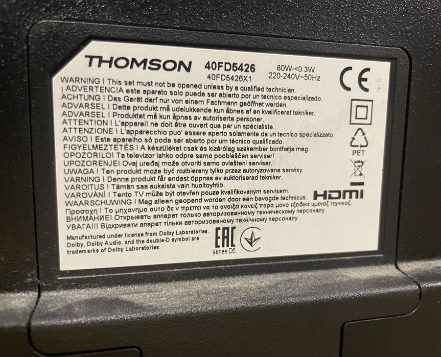 Телевізор Thomson 40 smart tv