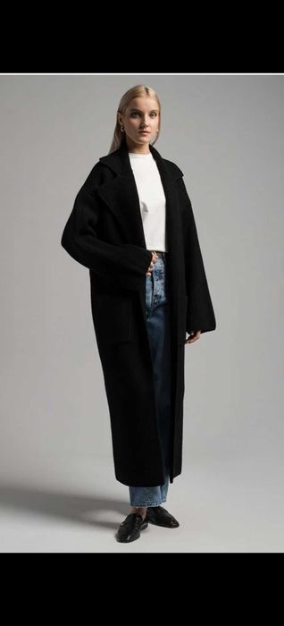 Пальто кардиган шерстяний Toteme Wool black