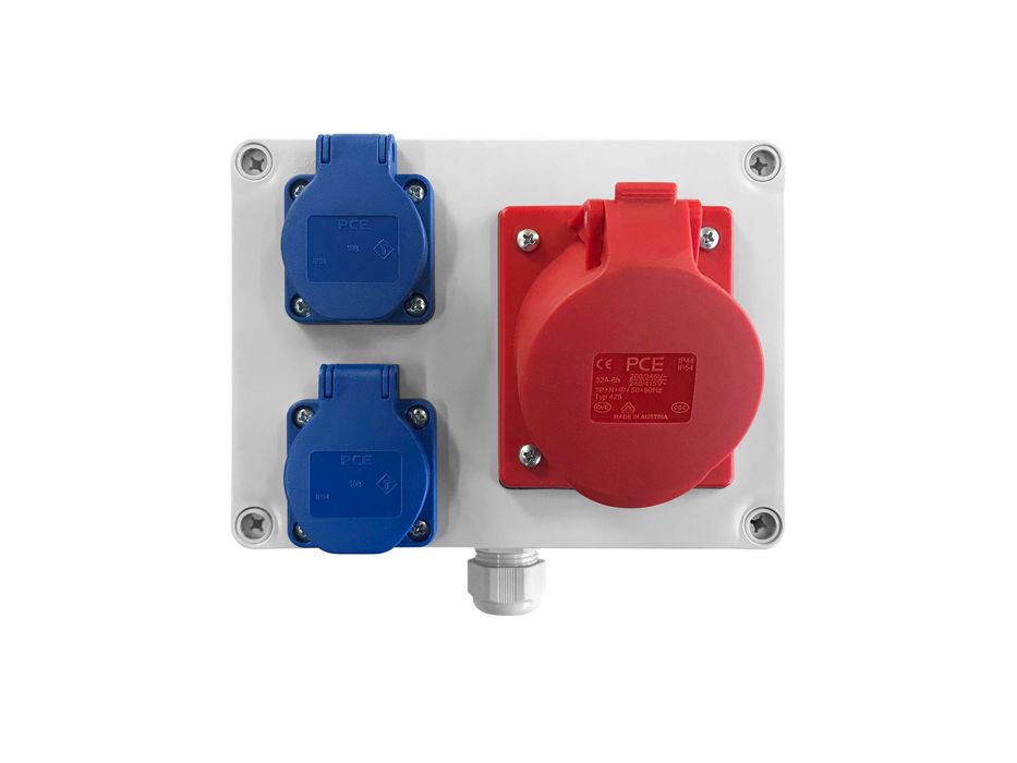 Rozdzielnica elektryczna skrzynka, gniazda 1x32A 5P 400V | 2x16A 230V