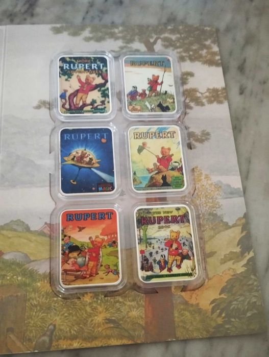 Coleção Medalhas Rupert Bear - 12 Medalhas Prata